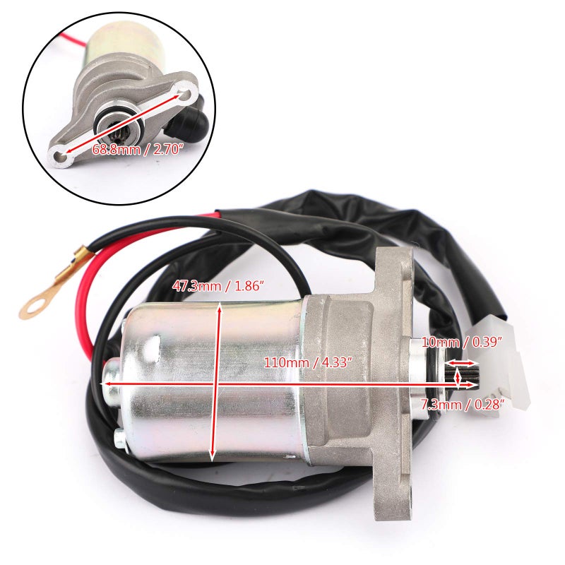 Artudatech Starter Motor Fit for Kawasaki KFX50 KFX 50 ATV 2007-2020 for Kymco Agility Carry 50 2011-2014 for Kymco People S 50 Till 2006-2009 for Kymco VP 50 2012-2015#.21163-Y001 New - Image 2